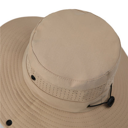Wide Brim Sun Hat Waterproof UV Protection Boonie Bucket Cap Mesh Breathable for Fishing Hiking Camping Outdoor Coffee