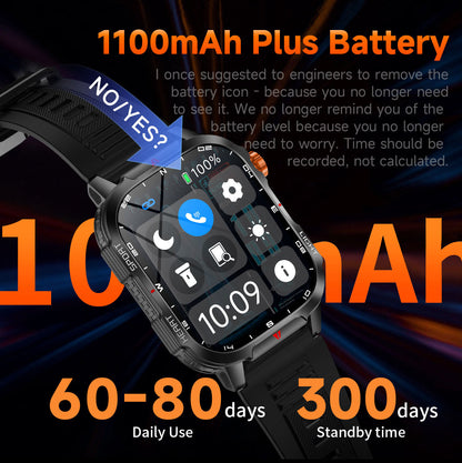 Rugged Outdoor Smart Watch for Men - Black