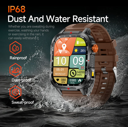 Rugged Outdoor Smart Watch for Men - Black