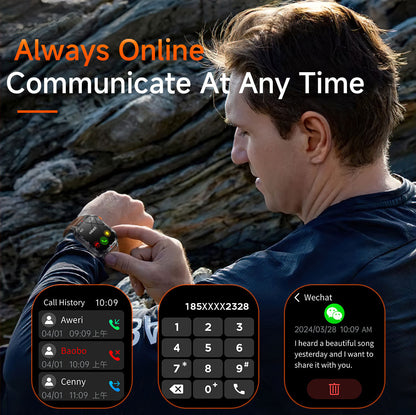 Rugged Outdoor Smart Watch for Men - Black