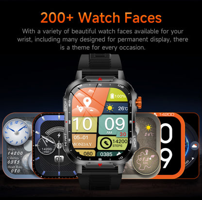 Rugged Outdoor Smart Watch for Men - Black