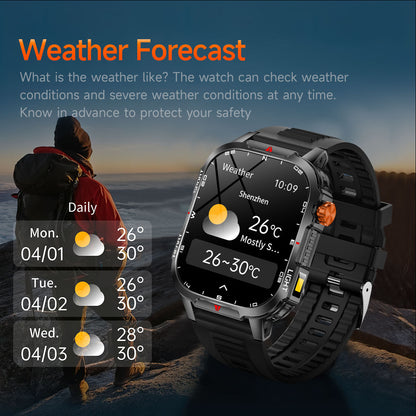 Rugged Outdoor Smart Watch for Men - Black