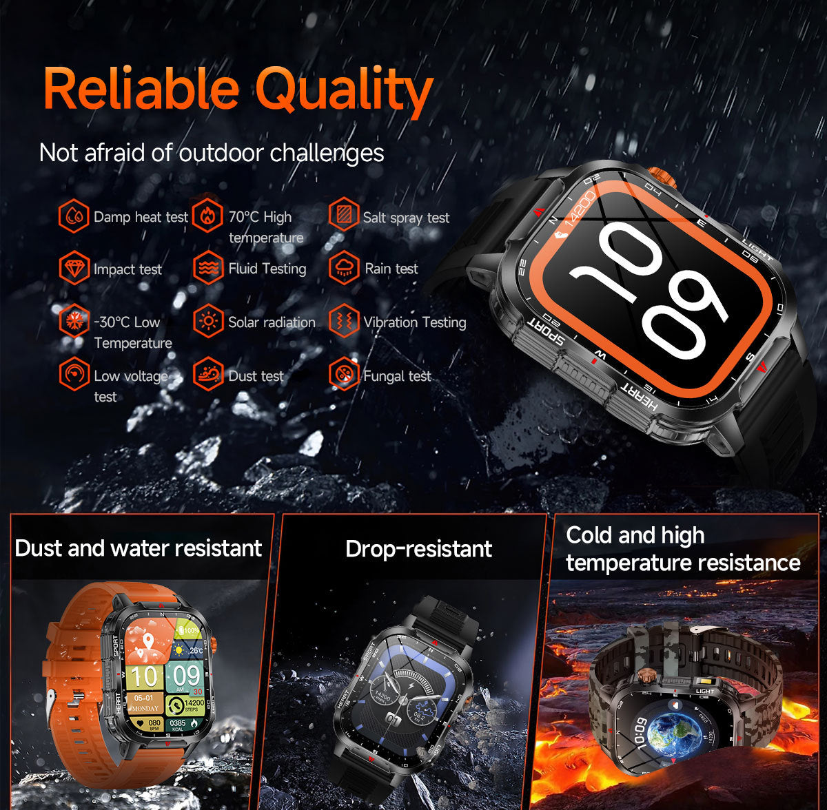 Rugged Outdoor Smart Watch for Men - Camouflage Color
