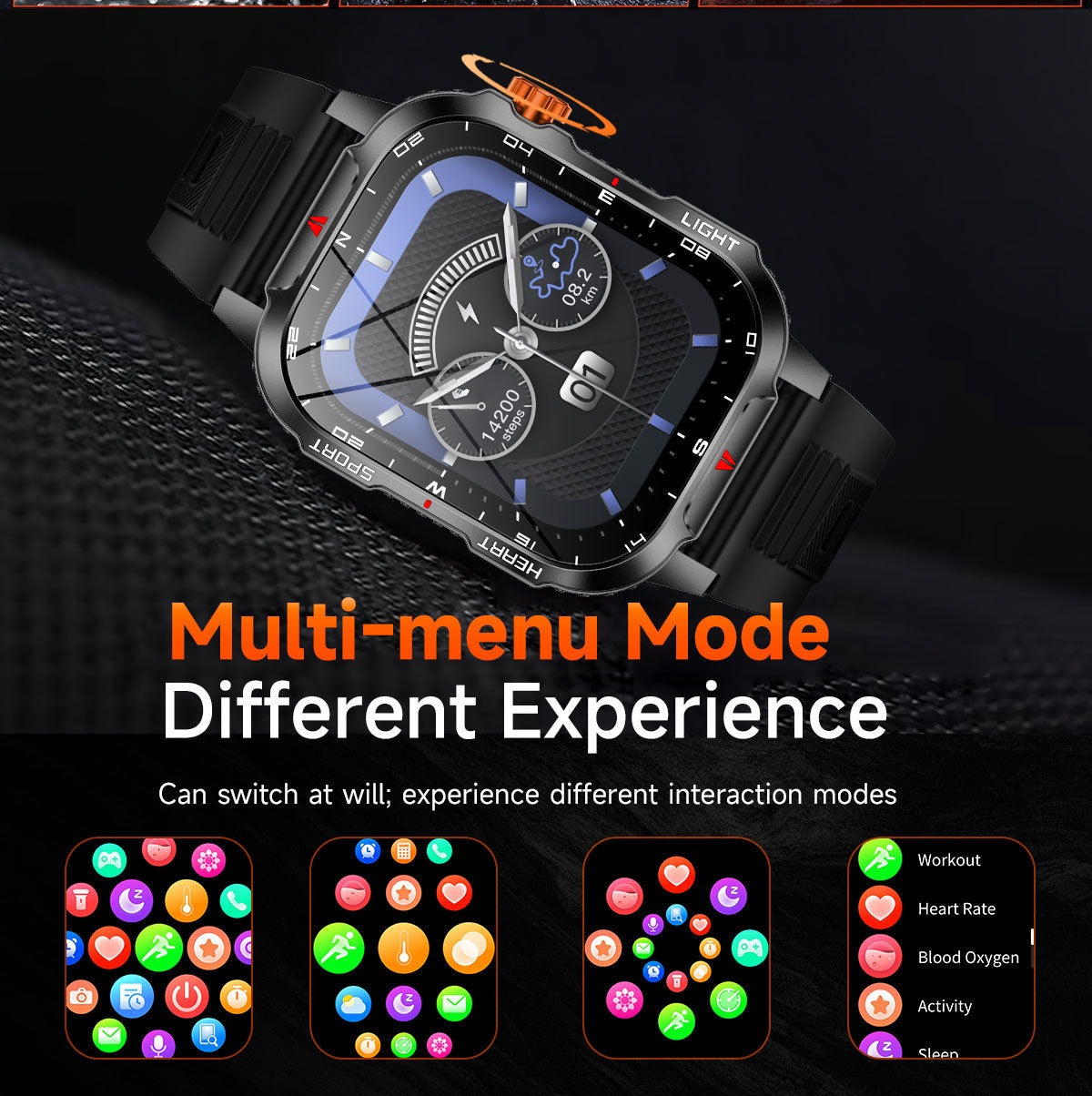 Rugged Outdoor Smart Watch for Men - Camouflage Color