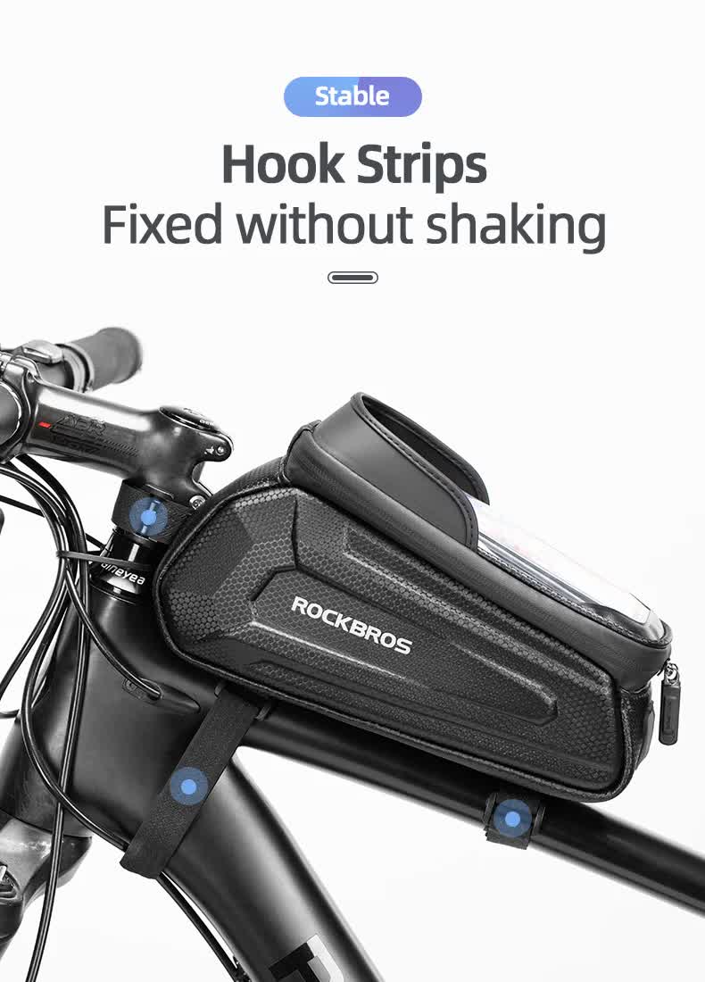 Hard Shell Bike Top Tube Bag - Black
