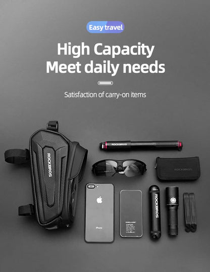 Hard Shell Bike Top Tube Bag - Black