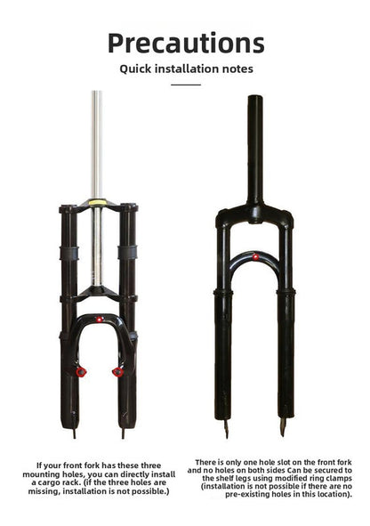 Aluminium Alloy Bicycle Front Rack Carrier Heavy Duty Fork Mount Cargo Shelf