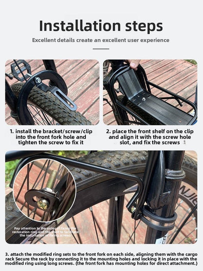 Aluminium Alloy Bicycle Front Rack Carrier Heavy Duty Fork Mount Cargo Shelf