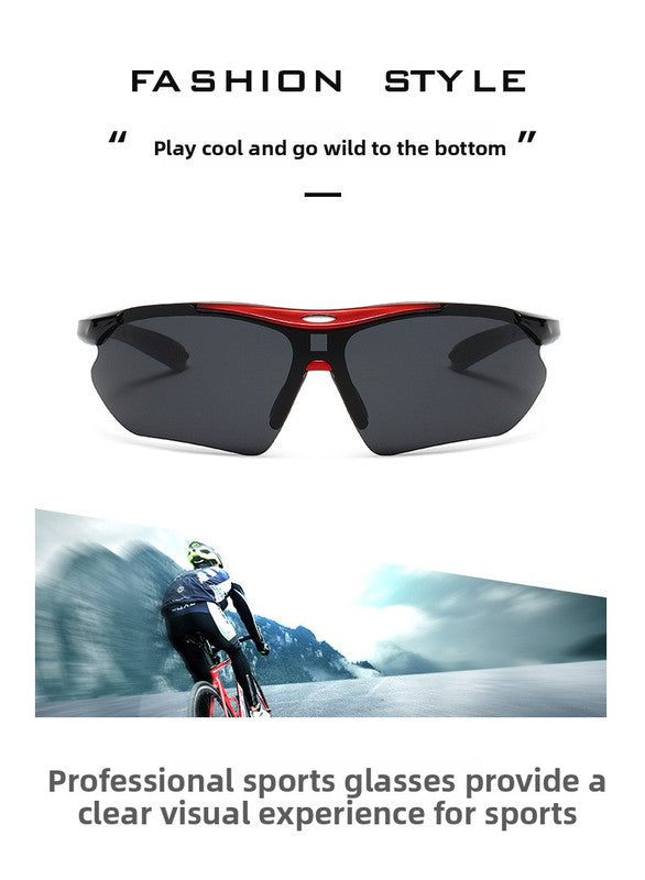 3 PCS Outdoor Cycling Sunglasses Set Sports Glasses Clear and Colorful Mirrored Lenses Black and White Frames UV Protection Unisex Running MTB