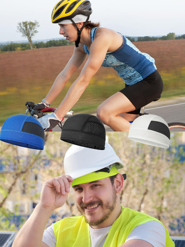 Cooling Mesh Skull Cap Helmet Liner Sweat Wicking Quick Dry Beanie Navy Blue