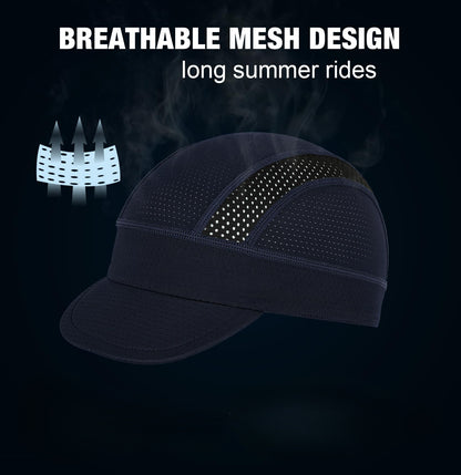 Black Mesh Cycling Cap Under Helmet Liner Breathable Skull Cap - 55-60cm
