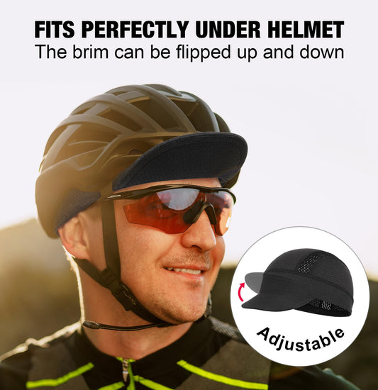 Navy Blue Mesh Cycling Cap Under Helmet Liner Breathable Skull Cap - 55-60cm
