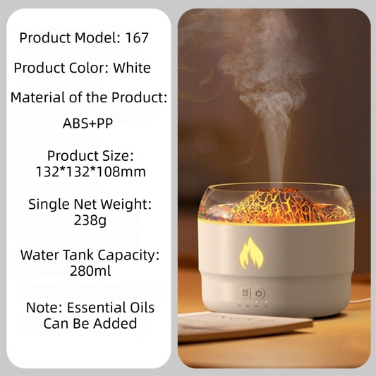 167 White Simulation Volcano Diffuser & Humidifier