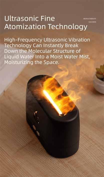 Best Black 3D Simulation Flame Aroma Diffuser Humidifier | Buy Online at Furniture Things Australia