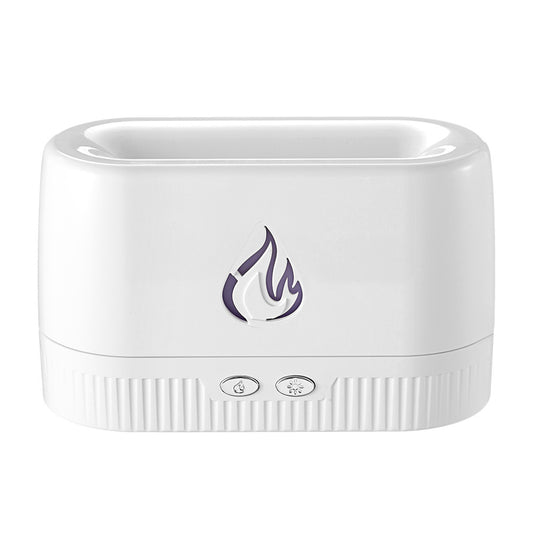 White 3D Simulation Flame Aroma Diffuser & Humidifier
