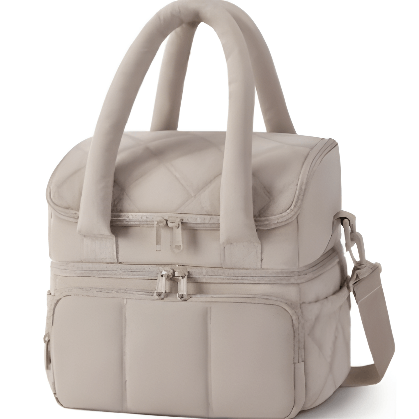 Best Camel Double-Layer Insulated Quilted Puffer Lunch Bag10 x 7 x 10 inch - Large Capacity Picnic Cooler Tote Long-Last