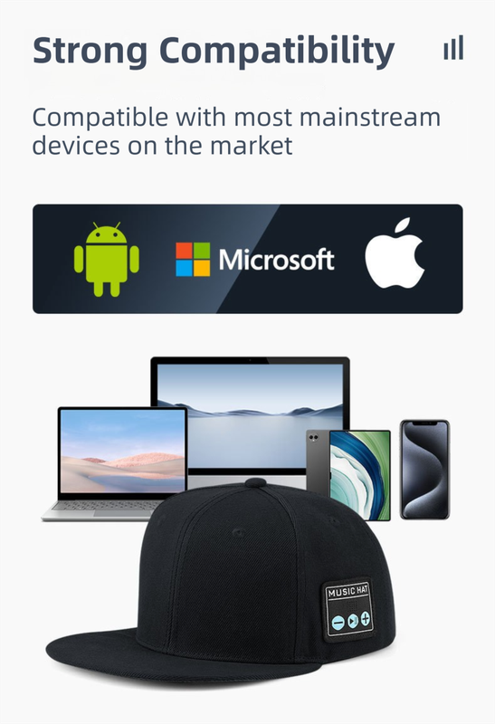 Dark Grey Bluetooth 5.4 Music Adjustable Sun Hat