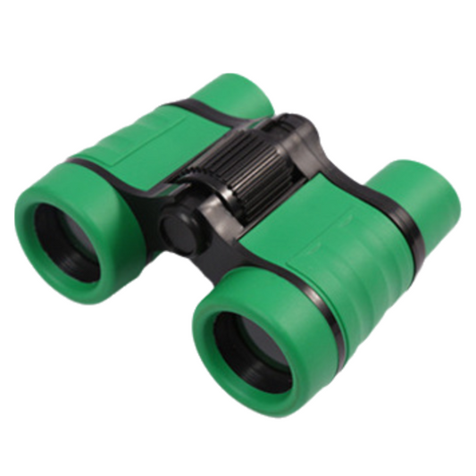 Green 6X30 Lightweight Kids Binoculars with Non-Slip Colorful Rubber Grips - Educational Outdoor Exploration Toy with Shoulder Strap