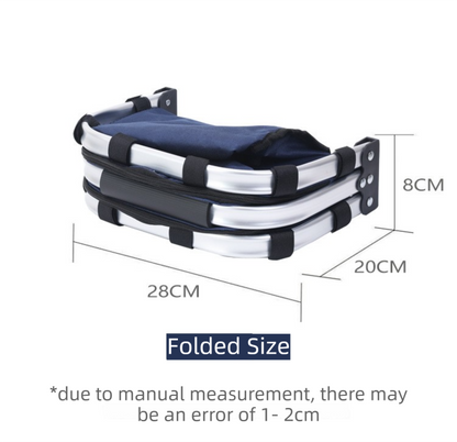 Blue Foldable Insulated Picnic Basket With Zipper Lid & Handle - Modern Minimalist Large Capacity Thermal Shopping Basket for Grocery, Camping, and Meal Delivery