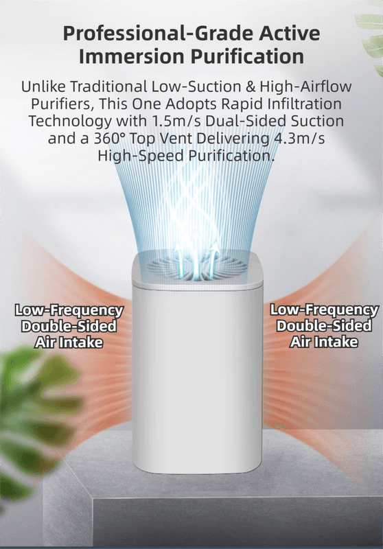 Best Green Compact Desktop Air Purifier with Dual Activated Carbon Filter | Buy Online at Furniture Things Australia