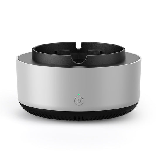 Grey Compact 2-in-1 Negative Ion Air Purifier Ashtray
