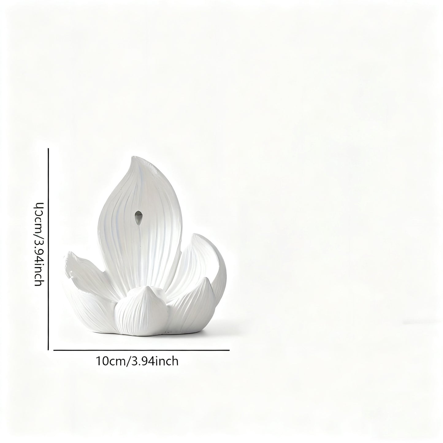 White Zen Lotus Waterfall Backflow Aroma Diffuser