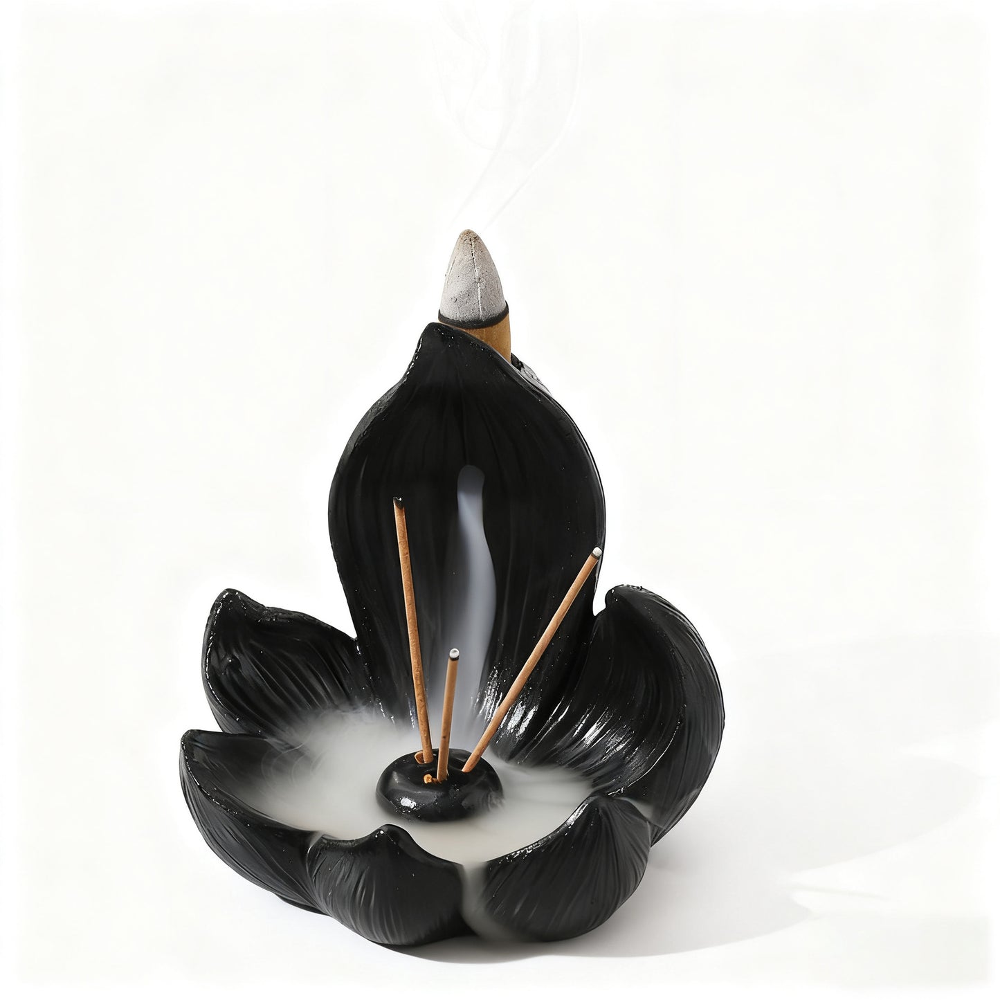 Black Zen Lotus Waterfall Backflow Aroma Diffuser