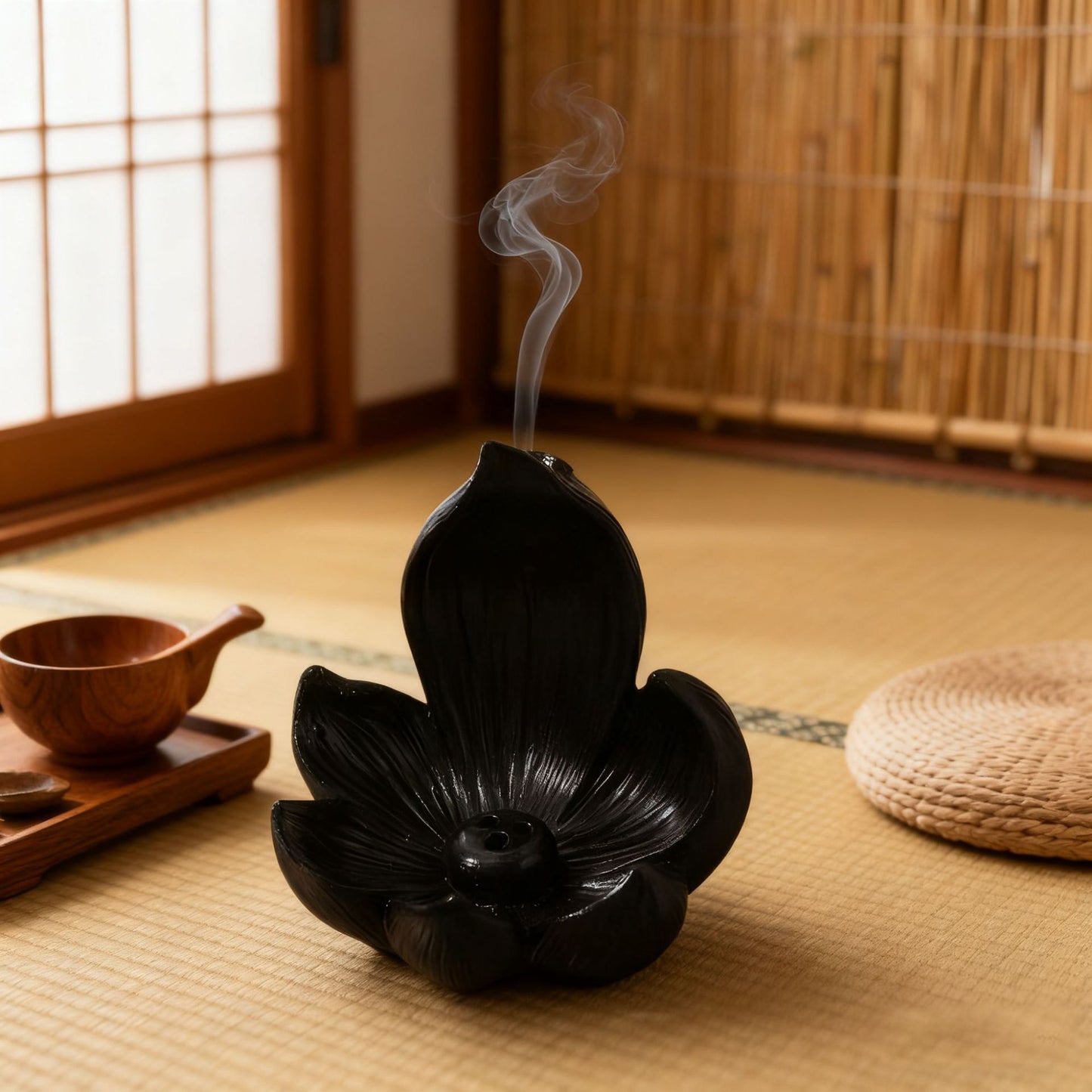 Black Zen Lotus Waterfall Backflow Aroma Diffuser