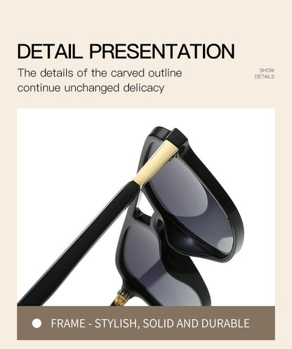 Beige Retro Double Bridge Square Frame Polarized Sunglasses - Driving Sun Protection Eyewear