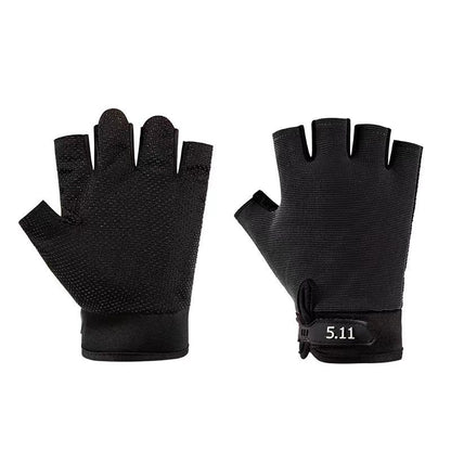 Black Tactical Half Finger Gloves with Hard Knuckle Protection - Non-Slip Breathable Combat Gloves for Men and Women, Heavy Duty Fingerless Design for Outdoor Training, Hiking, Cycling and Shooting