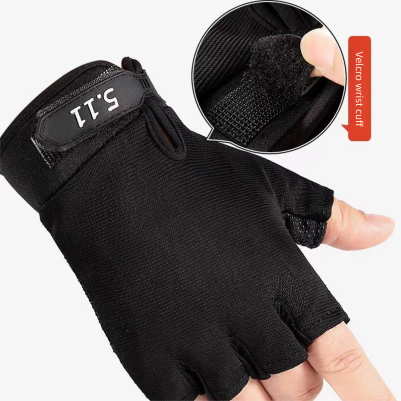Green Tactical Half Finger Gloves with Hard Knuckle Protection - Non-Slip Breathable Combat Gloves for Men and Women, Heavy Duty Fingerless Design for Outdoor Training, Hiking, Cycling and Shooting
