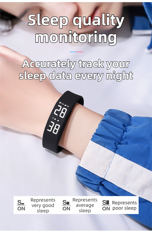 White Alarm Smart Silicone Wristband with 3-Alarm Settings