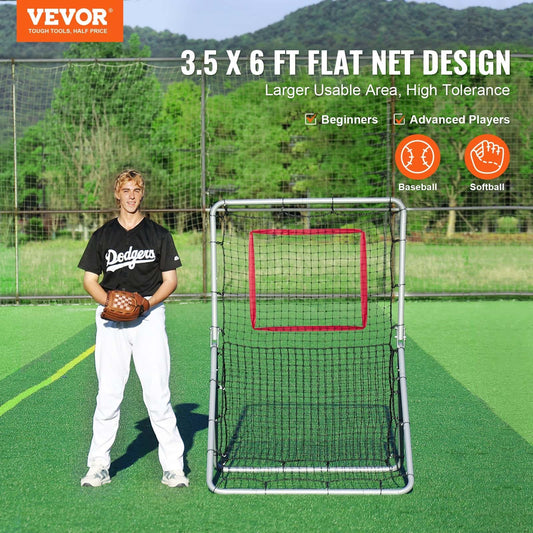 Best VEVOR Baseball And Softball Rebounder Net 35 x 6 ft PitchBack Baseball Pitching Nest Softball Pitchback Net Fieldin