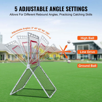 Best VEVOR Baseball And Softball Rebounder Net 35 x 6 ft PitchBack Baseball Pitching Nest Softball Pitchback Net Fieldin