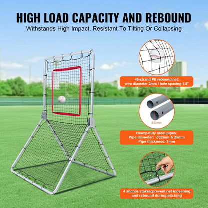 Best VEVOR Baseball And Softball Rebounder Net 35 x 6 ft PitchBack Baseball Pitching Nest Softball Pitchback Net Fieldin