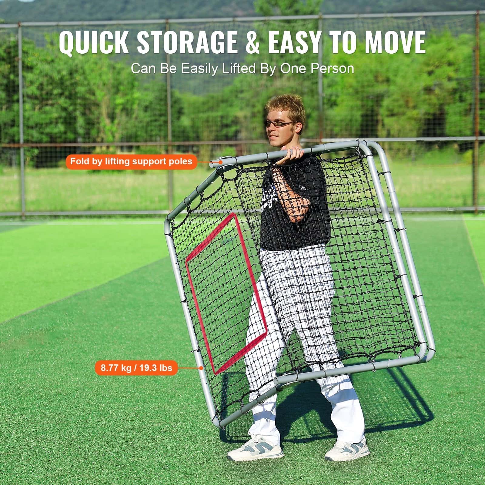 Best VEVOR Baseball And Softball Rebounder Net 35 x 6 ft PitchBack Baseball Pitching Nest Softball Pitchback Net Fieldin