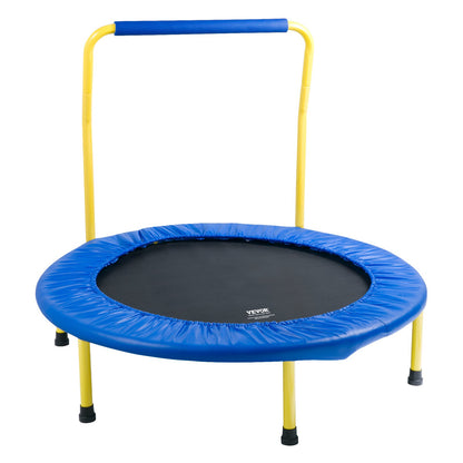VEVOR 3FT Trampoline for Kids, 92 cm Trampolines Indoor/Outdoor Trampoline for Toddlers, Foldable Mini Baby Trampoline with Foam Handle, Recreational Trampoline Birthday Gift for 3+ Years Kids