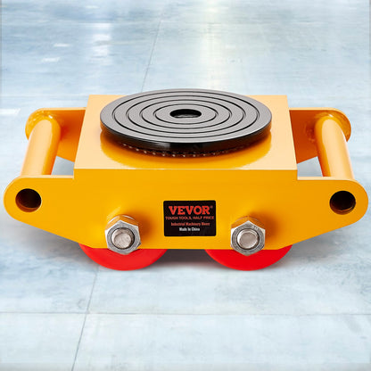 VEVOR 4PCS Machinery Skate Dolly, 17637LBS/8T Industrial Machinery Mover, Heavy Duty Carbon Steel Machinery Moving Skate with 4 PU Wheels and 360° Rotation Non-Slip Cap for Warehouse Workshop Factory