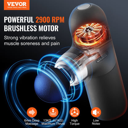 Massage Gun Deep Tissue with 4 Speed Levels & 4 Massage Heads
