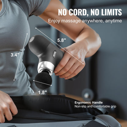 Massage Gun Deep Tissue with 4 Speed Levels & 4 Massage Heads