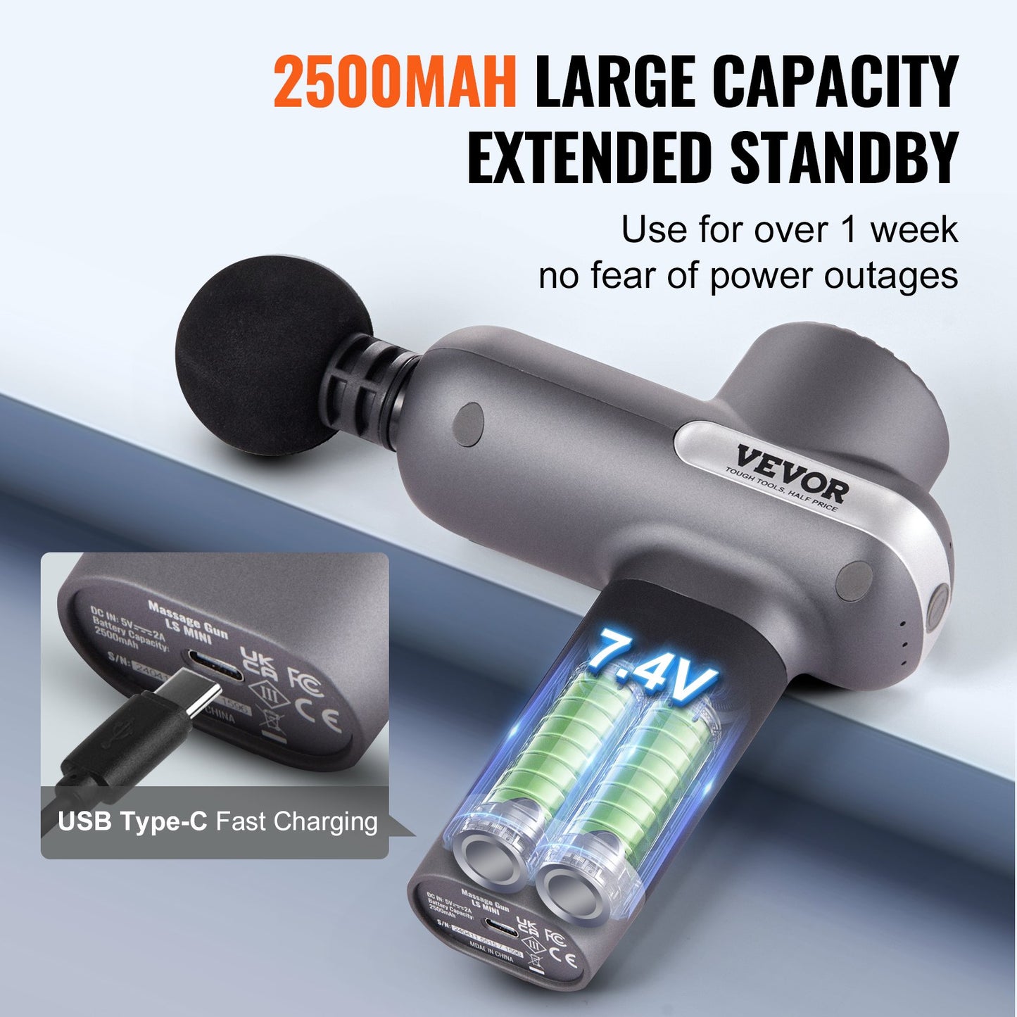 Percussion Muscle Massager for Athletes - with 5 Speed Levels & 6 Massage Heads