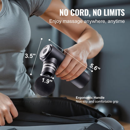 Percussion Muscle Massager for Athletes - with 4 Speed Levels & 4 Massage Heads