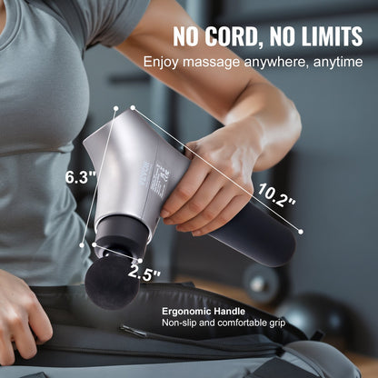 Percussion Muscle Massager for Athletes - with 6 Speed Levels & 4 Massage Heads