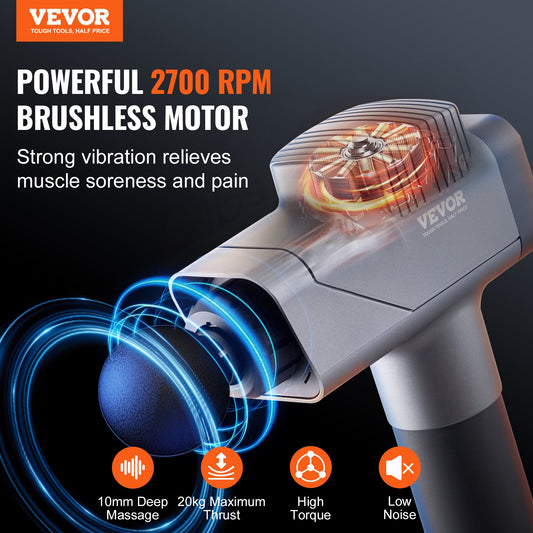 Massage Gun Deep Tissue with 8 Speed Levels & 6 Massage Heads