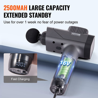 Massage Gun Deep Tissue with 8 Speed Levels & 6 Massage Heads