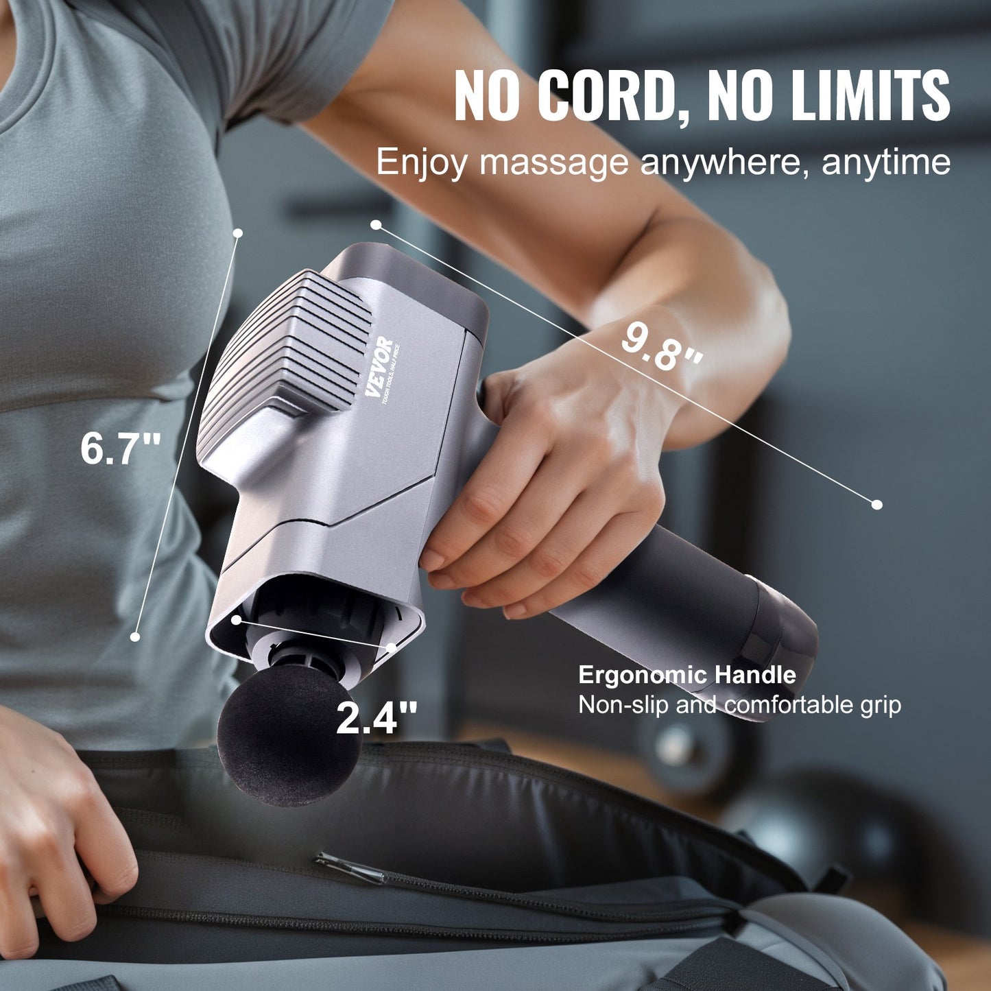 Massage Gun Deep Tissue with 8 Speed Levels & 6 Massage Heads