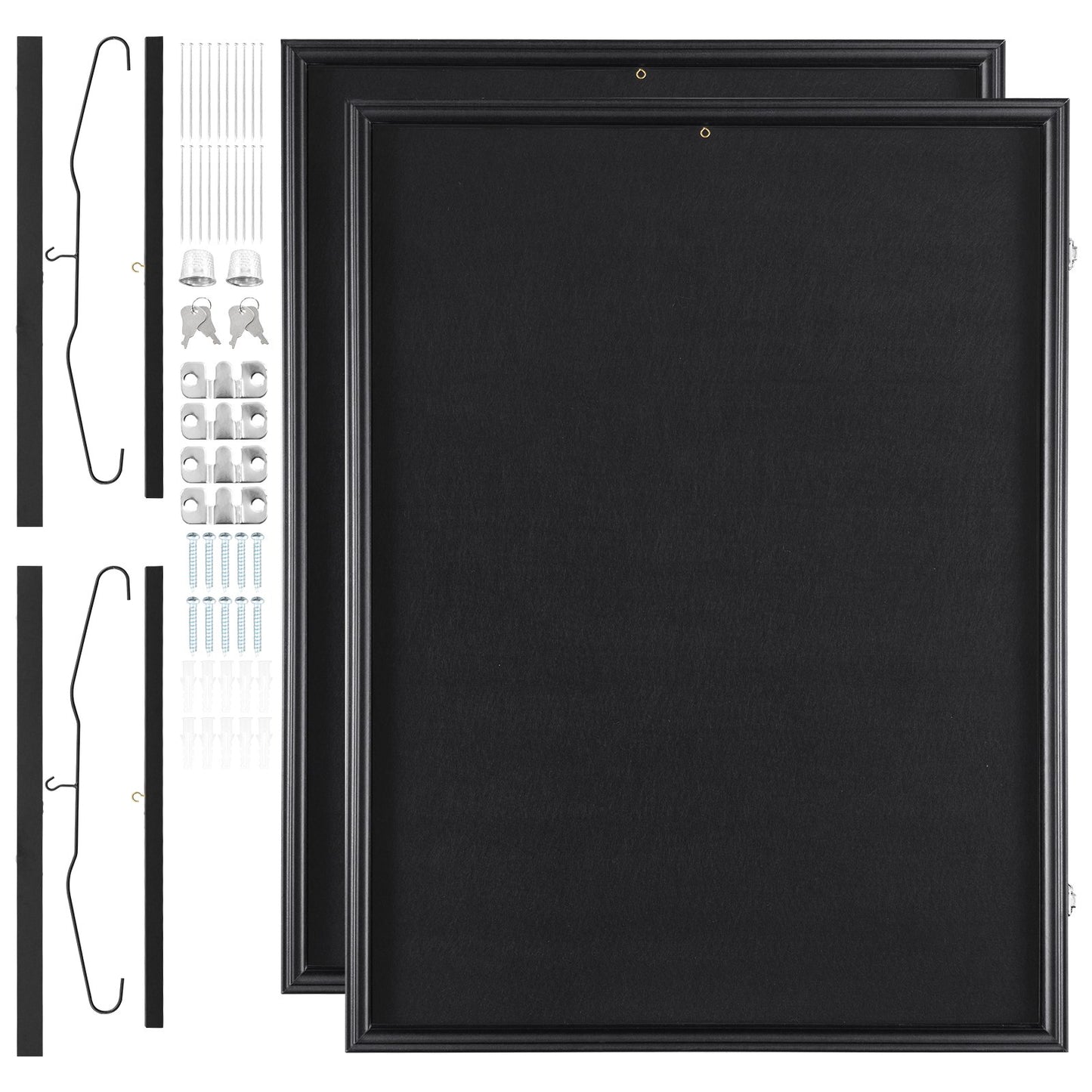 VEVOR 2PCs Jersey Display Frame Case, 590 x 790 x 40 mm, Large Lockable Sport Jersey Shadow Box with 98% UV Protection PC Glass and Hangers, for Baseball Basketball Football Hockey Shirt and Uniform