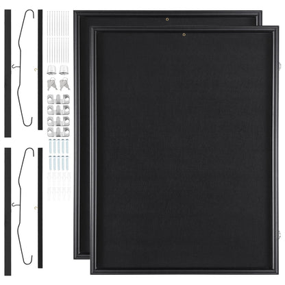 VEVOR 2PCs Jersey Display Frame Case, 590 x 790 x 40 mm, Large Lockable Sport Jersey Shadow Box with 98% UV Protection PC Glass and Hangers, for Baseball Basketball Football Hockey Shirt and Uniform