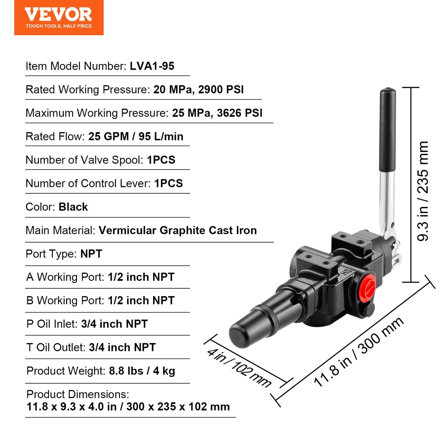 Hydraulic Log Splitter Valve for Small Tractors