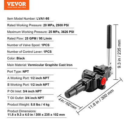 Hydraulic Log Splitter Valve for Small Tractors
